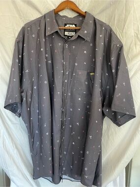 RSVLTS Star Wars “Stay on Target” Grey Short-Sleeve Button-Up Shirt 4XL